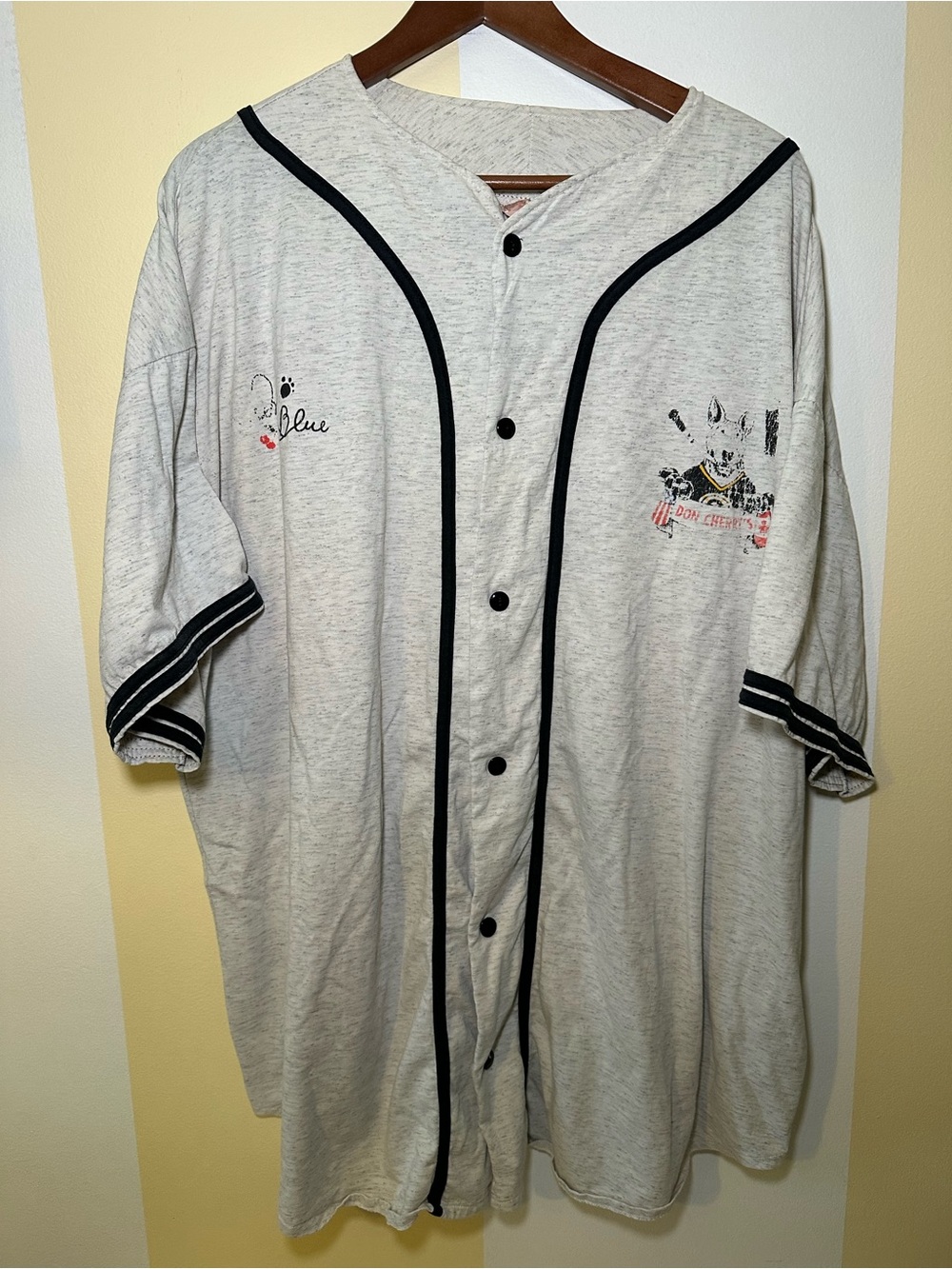 Vintage Don Cherry Blue Bull Terrier Baseball Jersey Shirt XXL Made in Canada